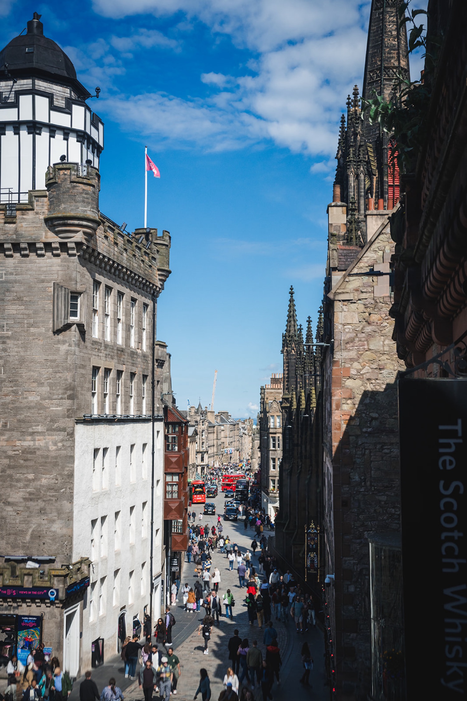 view of royal mile from cannonball restaurant
