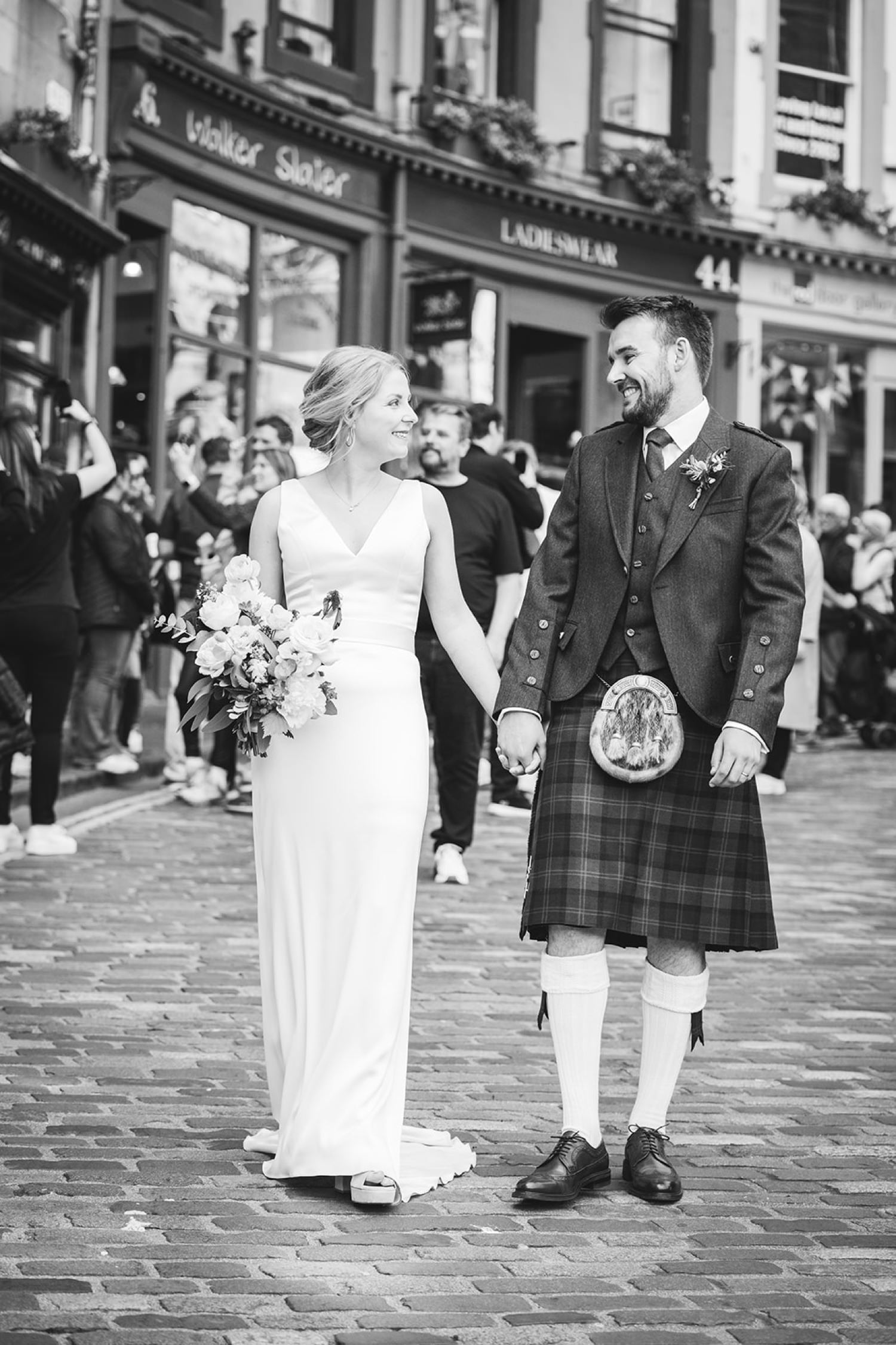 bride and groom victoria st edinburgh